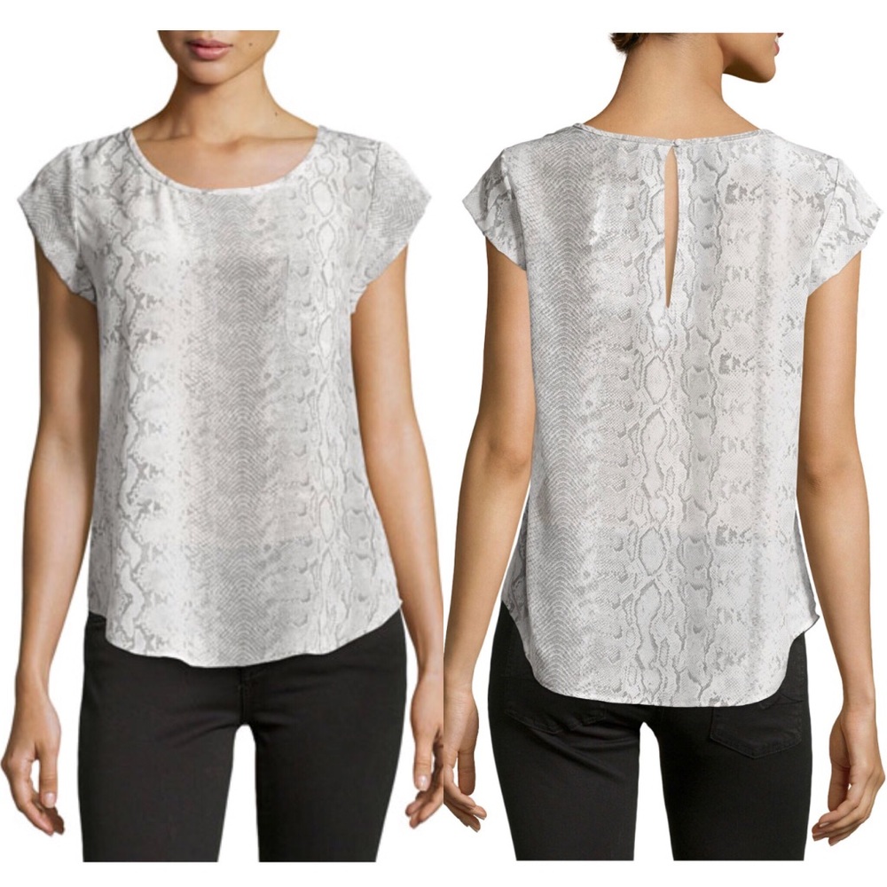 Joie Rancher Snake Print Silk Blouse